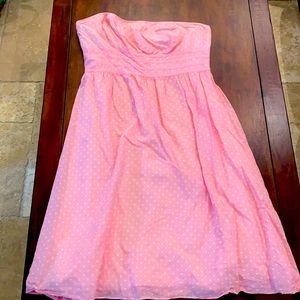 Lilly Pulitzer strapless pink and white dress